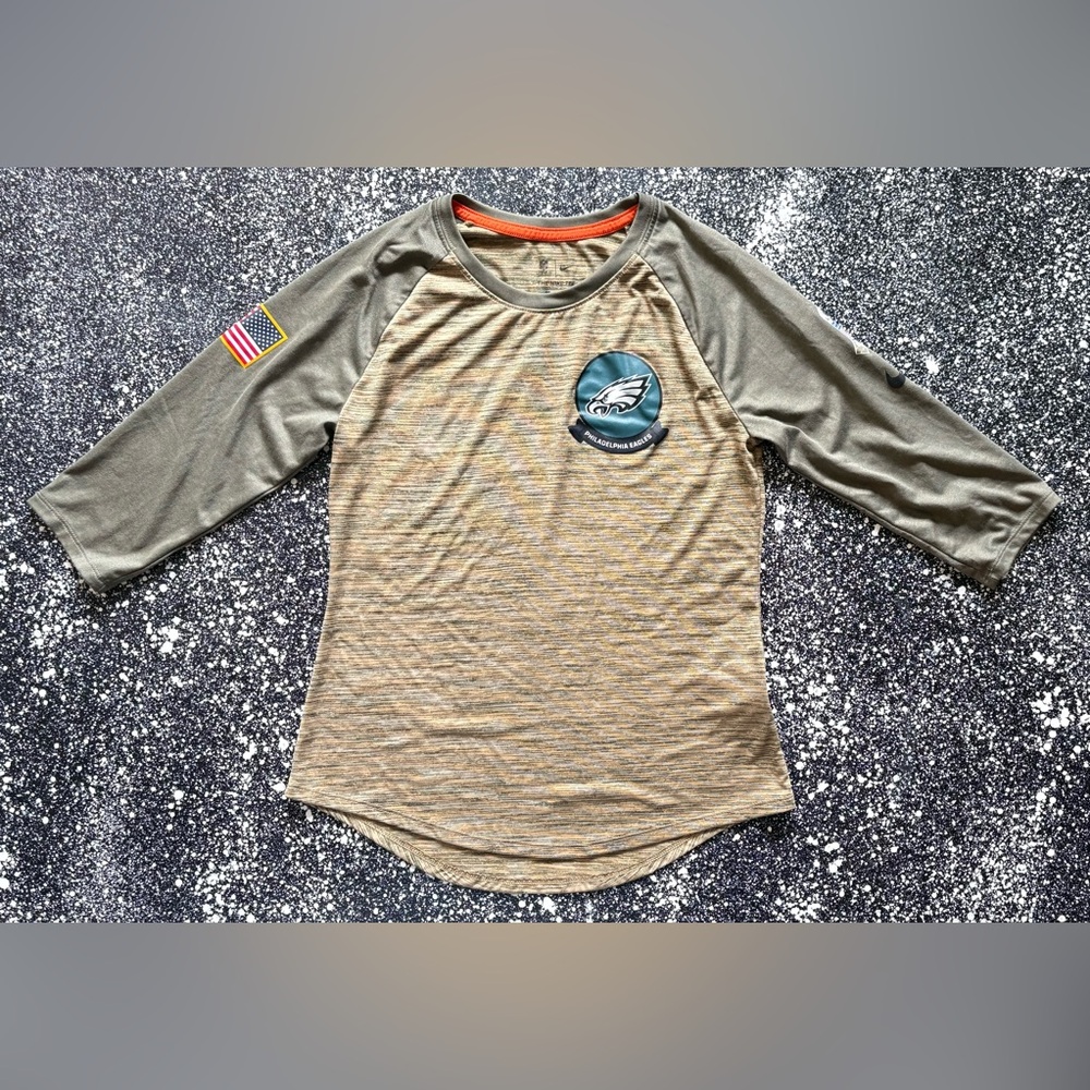 Nike Dri-Fit NFL Philadelphia Eagles Camo Salute to the Troops Long Sleeve Sz Sm